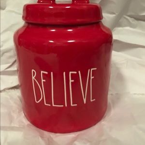 BRAND NEW Rae Dunn Believe canister